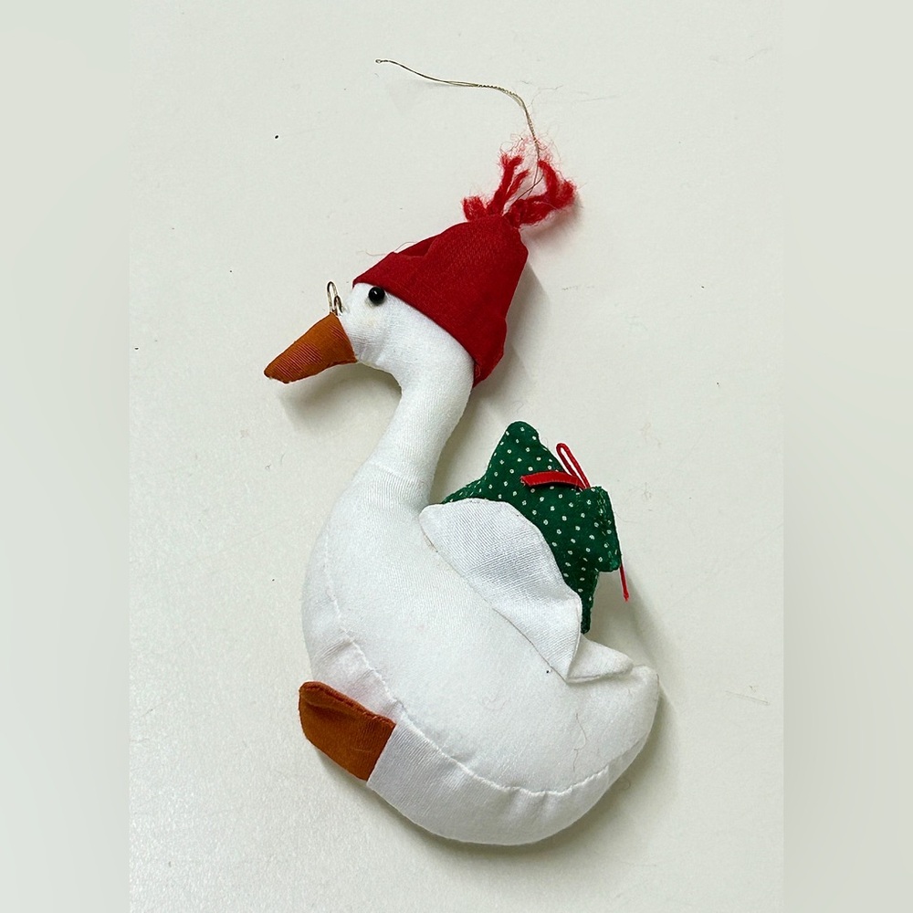 Mid Century Vintage Hand Crafted Gander Goose Christmas Tree Ornament
